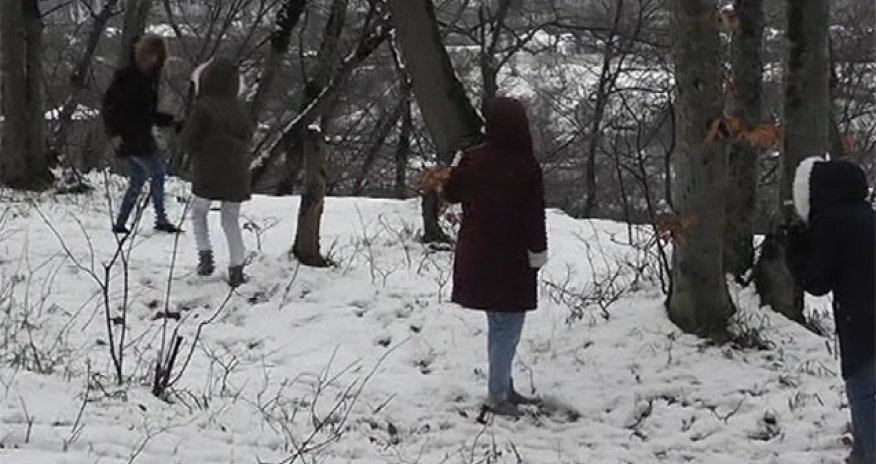 Ərəblərin Qubada qar keyfi - VIDEO