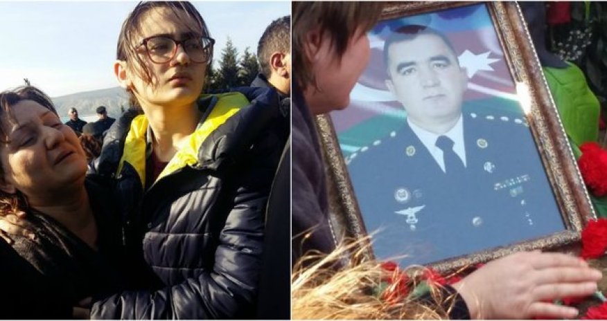 Həlak olan hərbçimizin həyat yoldaşı və övladlarının fəryadı FOTOLARDA
