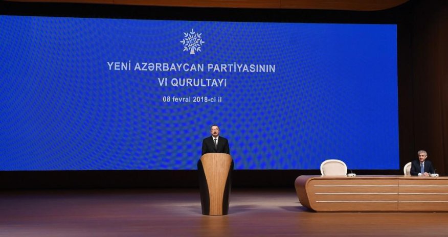 President Ilham Aliyev attends VI Congress of New Azerbaijan Party