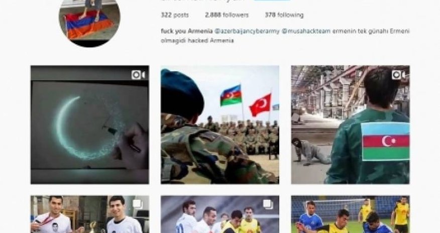 Erməni futbolçunun səhifəsində Azərbaycan bayrağı 