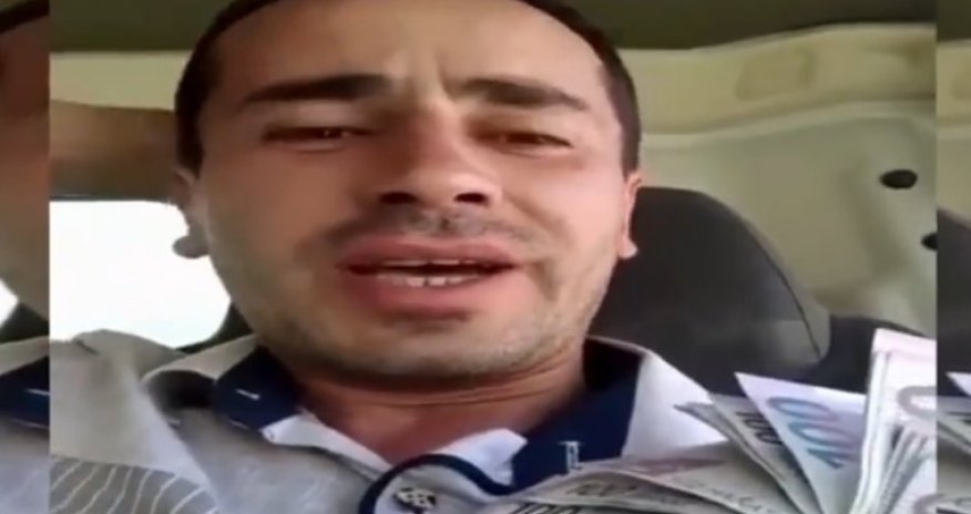 Azərbaycanda: Yüz manatlarla tərini silib, yerə atdı - VİDEO  