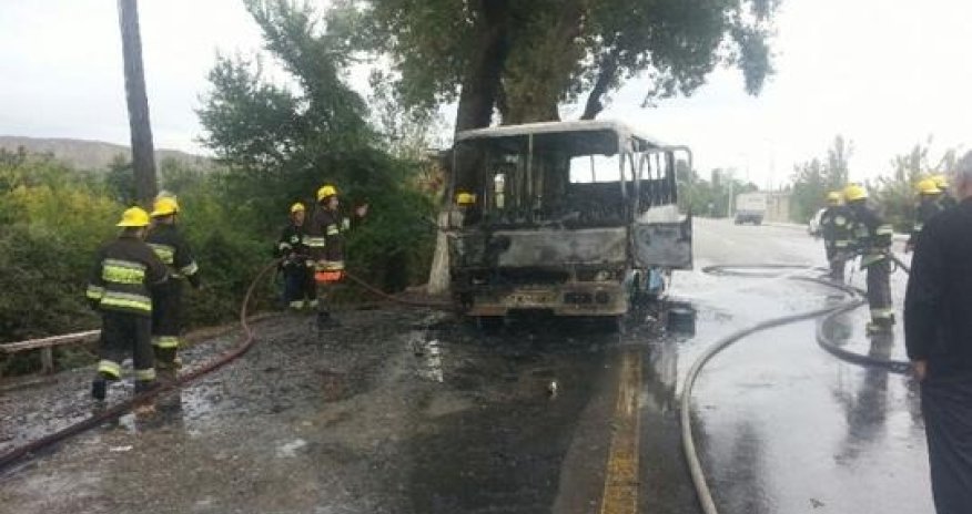Sərnişin avtobusu YANDI - Azərbaycanda