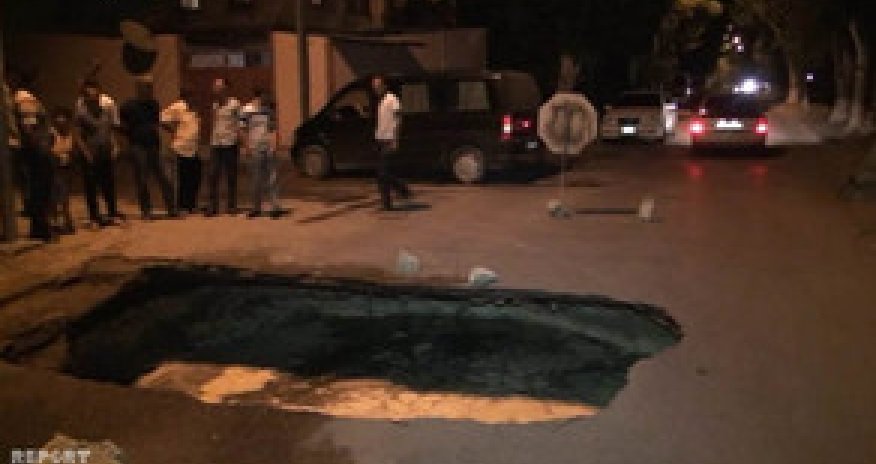 В Сумгайыте  осела дорога