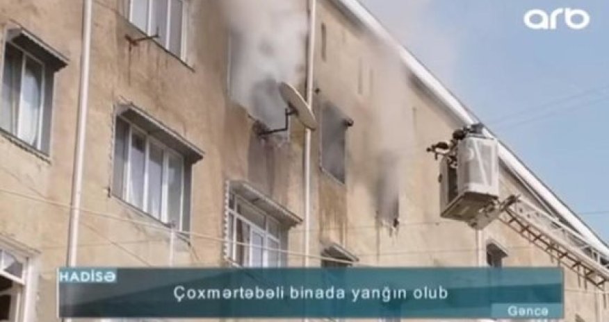 Azərbaycanda çoxmərtəbəli binada GÜCLÜ YANĞIN - FOTO