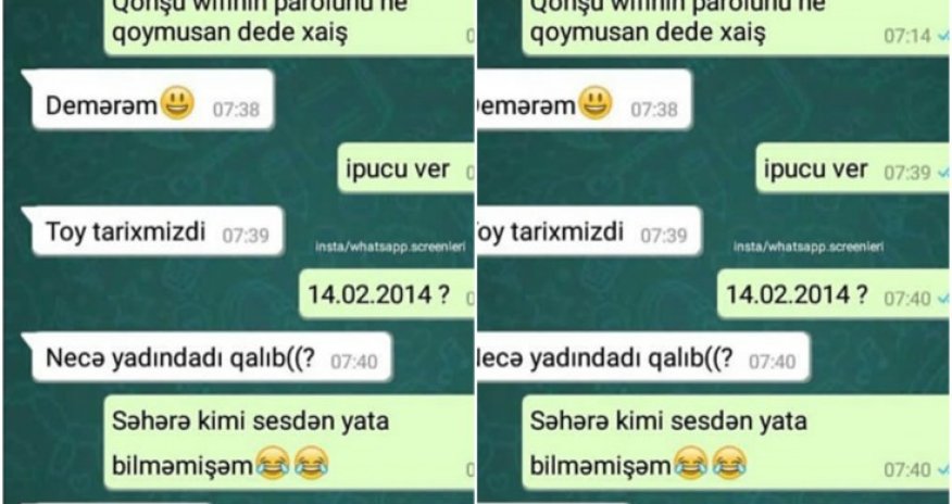 Qonşu qadınla “WhatsApp” yazışması - 