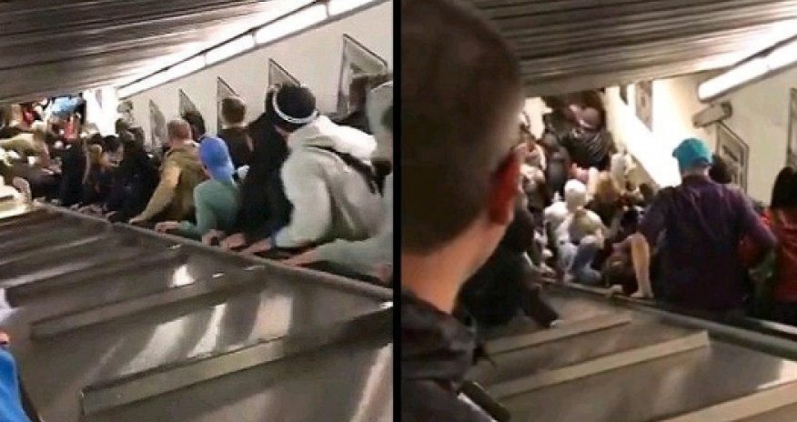 Oбрушился эскалатор: пострадали десятки россиян - ВИДЕО 