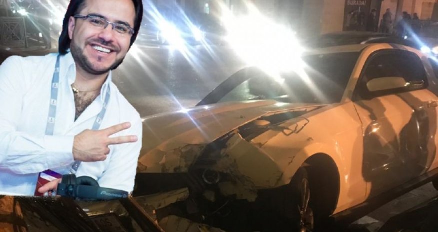 DJ Çina Bakının mərkəzində qəzaya düşdü - VİDEO