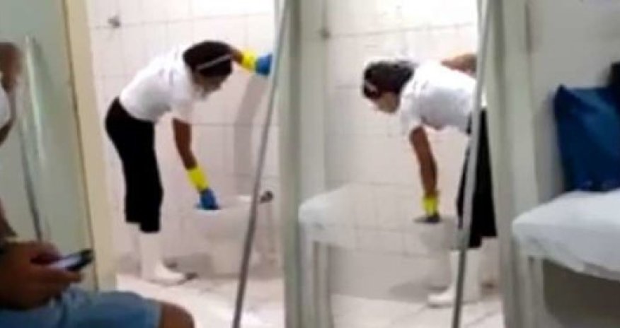 Xəstəxanada çəkilən bu görüntü görənləri şoka saldı - VİDEO