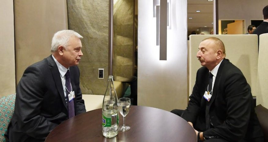President Aliyev meets LUKOIL president in Davos
