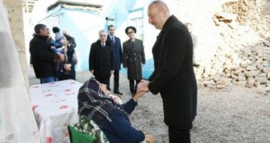 President Ilham Aliyev visited quake-hit Shamakhi