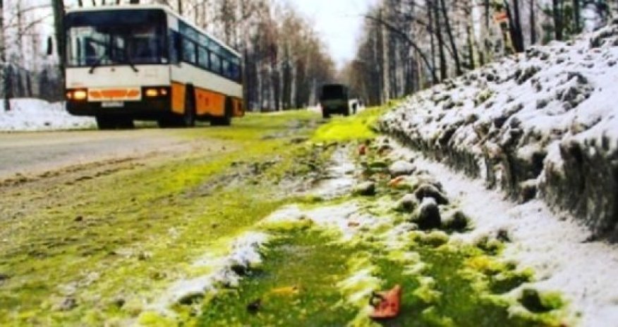 Rusiyaya yaşıl qar yağdı - FOTOLAR