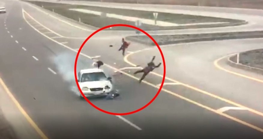 Момент резонансного ДТП в Азербайджане, в котором погибли мать и дочь, попал на камеру - ВИДЕО