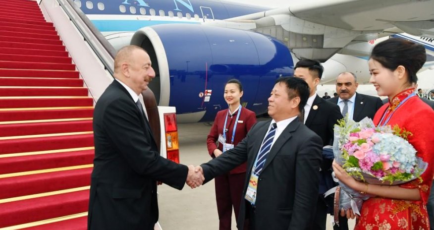 President Ilham Aliyev arrives in China for working visit