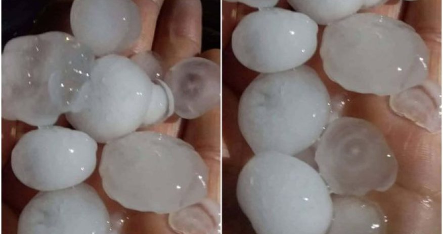 Azərbaycanın bu şəhərinə DOLU YAĞDI - FOTO