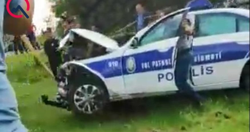 Tovuzda polis xidməti maşınında qəza törədib - VIDEO