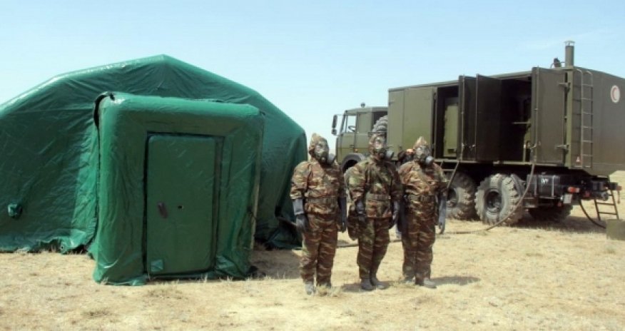 Учения войск химической защиты в Азербайджане