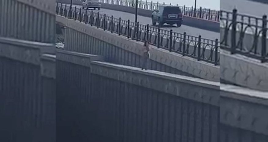 В Баку девушка попыталась покончить с собой, сбросившись с моста - ВИДЕО 