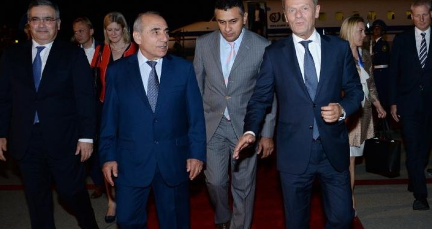 President of European Council Donald Tusk arrives in Azerbaijan