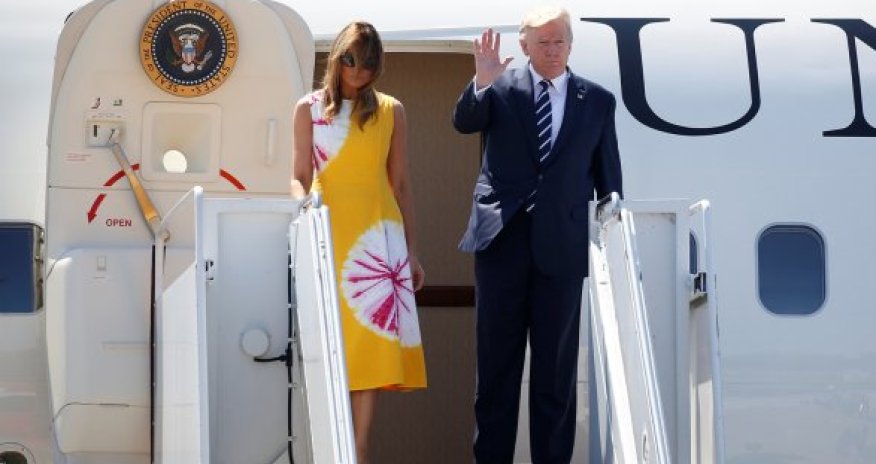 Трамп прилетел на G7 вместе с женой 