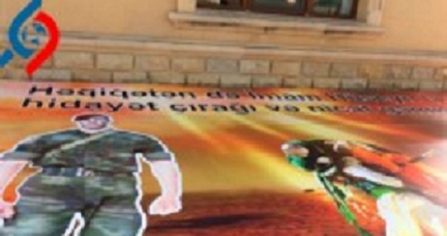 Polis məscidin divarından Mübariz İbrahimovun şəklini sökdürdü - VİDEO