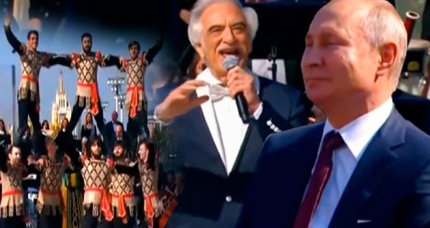 Ermənilər Putinin qarşısında yallı oynadı, Polad Bülbüloğlu uiə mahnı oxudu - VİDEO