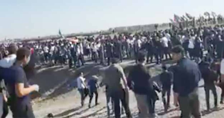 Minlərlə azərbaycanlı Tərtər istiqamətində təmas xəttinə yürüş etdi - VIDEO