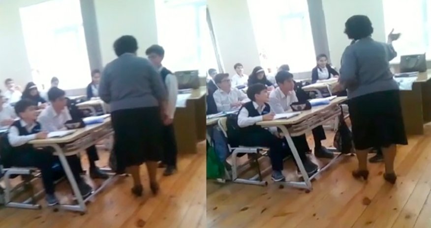 Bakıda müəllim şagirdi döyüb - VİDEO