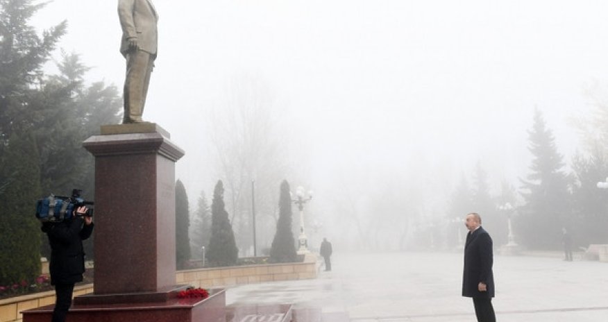 Президент Ильхам Алиев находится с визитом в Шамахе