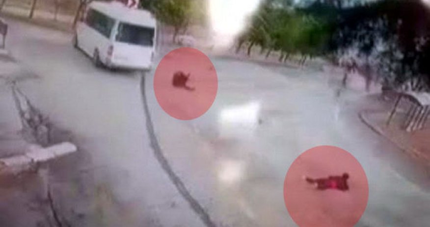 Əyləci boşalan avtobusdan sərnişinlər özlərini belə atdılar - VİDEO