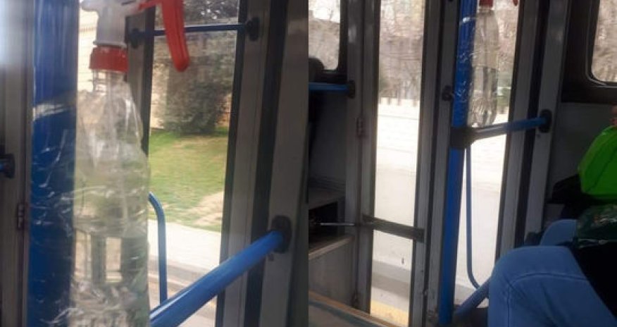 Bakıda müntəzəm marşrut avtobusunda biabırçılıq - FOTO