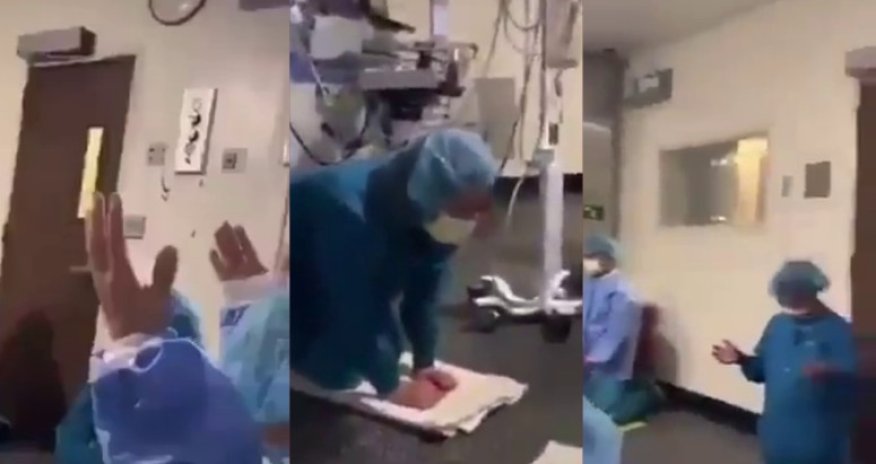 ABŞ-da tibb işçiləri virusa görə diz çöküb Allaha yalvarır - Video