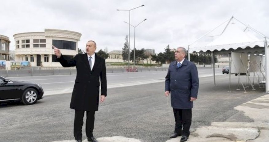 Prezident Bakı-Sumqayıt yoluna getdi - FOTOLAR