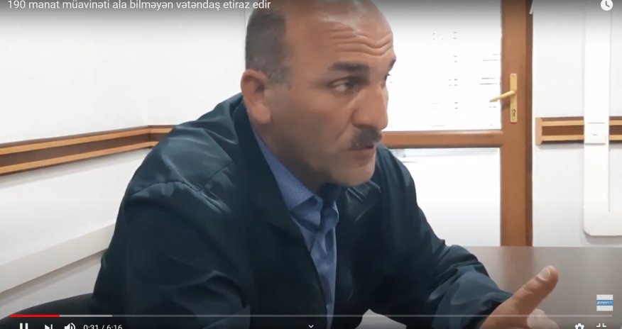 190 manat müavinəti ala bilməyən vətəndaş etiraz edir - VİDEO