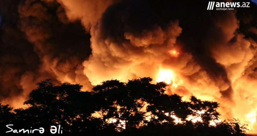 Boya fabrikində  yanğın  davam edir- Hadisə yerindən SON VİDEO/FOTOLAR