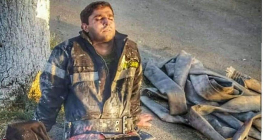 “Sobsan”dakı yanğını söndürən FHN əməkdaşlarından biri - GÜNÜN FOTOSU
