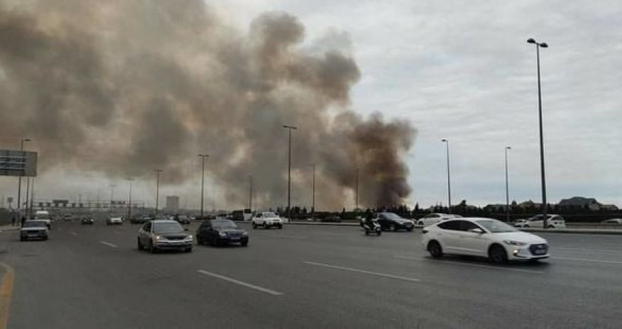 Bakıda güclü yanğın başlayıb - VİDEO