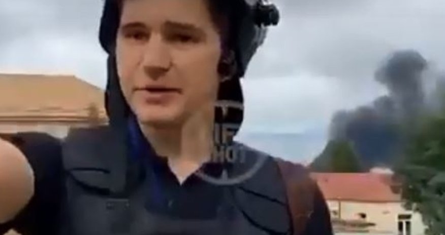 Xankəndidə ermənilərin qaçması ilə bağlı reportajı mərmi səsi yarımçıq kəsdi - VİDEO