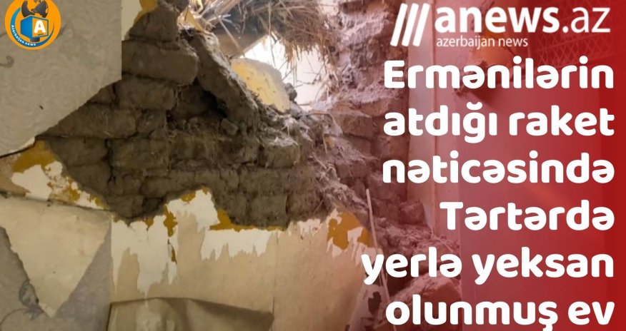 Erməni ordusunun atdığı raket atəşi nəticəsində yerlə yeksan olunmuş ev- VİDEO