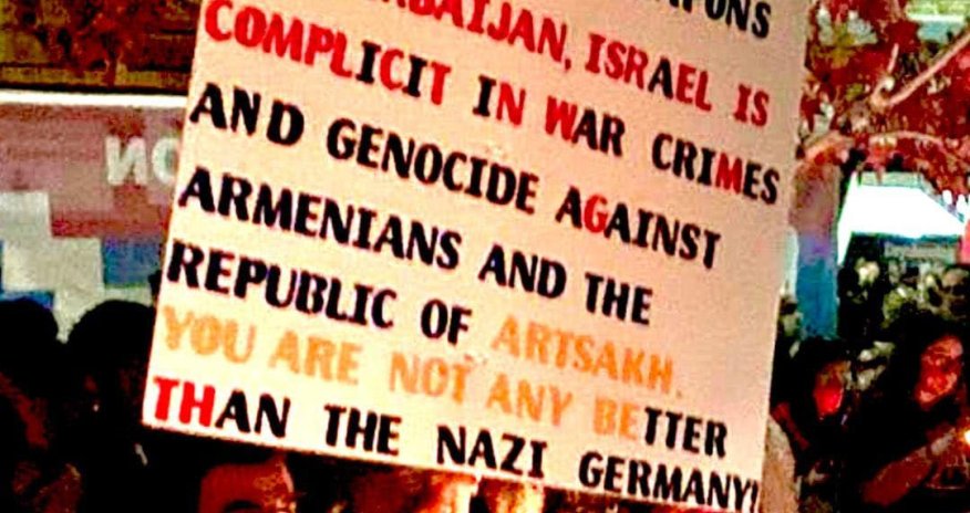 Armenian protest in Los Angeles equates Israel to Nazi Germany