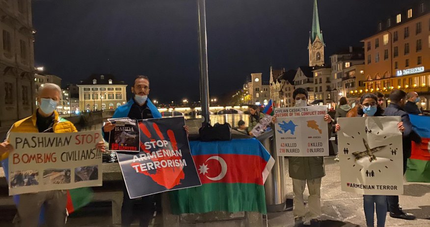 Azərbaycanlılar Zürihdə etiraz aksiyası keçirib - VİDEO/FOTOLAR