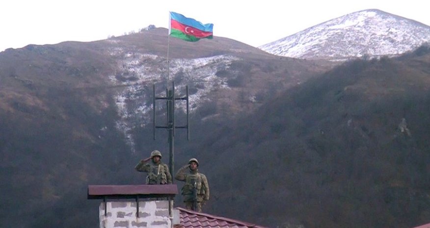 Azərbaycan bayrağı işğaldan azad olunan Kəlbəcərdə-VIDEO