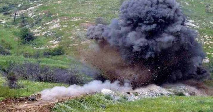 Tərtərdə yer şumlayarkən minaya düşdü