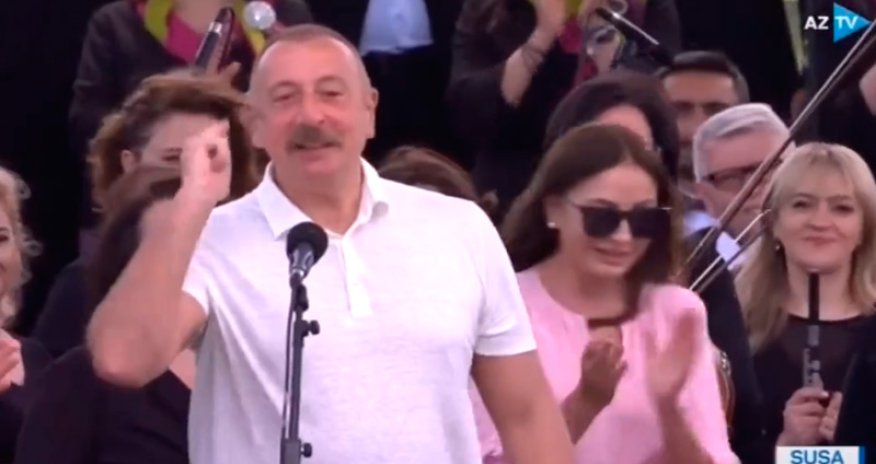 İlham Əliyev Cıdır düzündə o məşhur şüarı bir də belə söylədi (VİDEO)