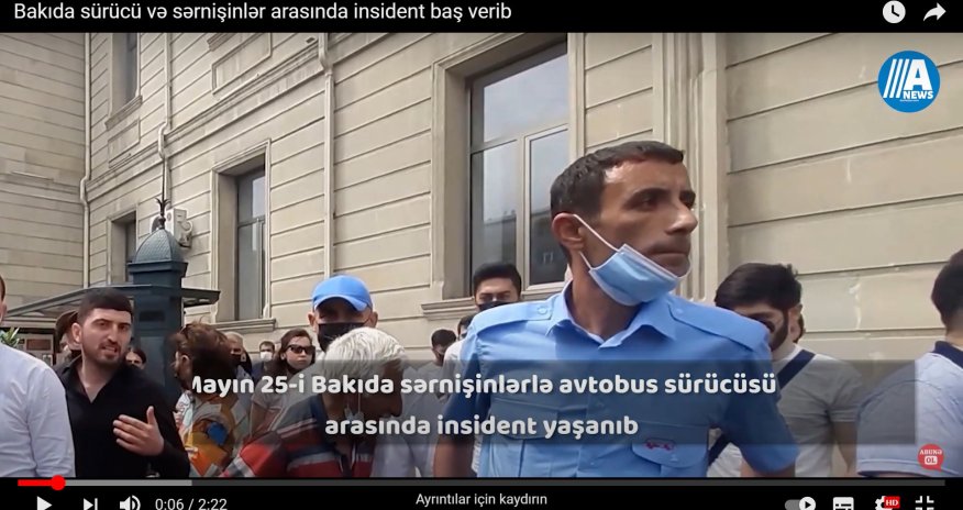 Baku Bus sürücüsü sərnişinləri yolda qoyub - VİDEO