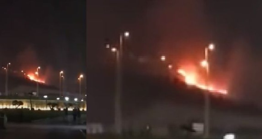 Bakının mərkəzində güclü yanğın başlayıb - VİDEO