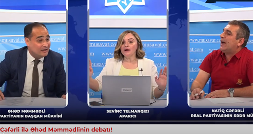 Canlı efirdə Natiq Cəfərli ilə Əhəd Məmmədli bir-birini təhqir etdi - Video