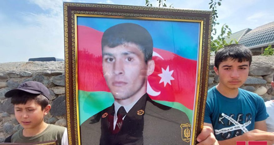 Goranboy şəhidi ilə vidalaşır - Foto