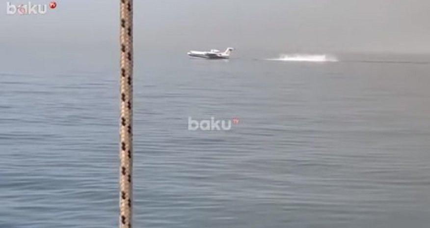 Türkiyəyə yanğınsöndürmə üçün göndərilən amfibiya təyyarəmiz - VİDEO