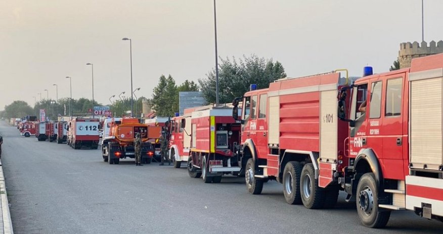 Azərbaycanlı yanğınsöndürənlər Türkiyədən belə qayıtdı-VİDEO