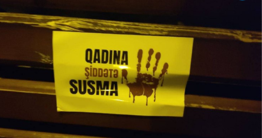 Bakının mərkəzi küçələrində qadın qətlləri ilə bağlı aksiya keçirilib- FOTOLAR